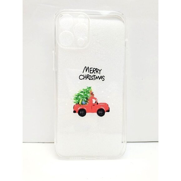 Iphone 12 Pro Max Christmas Tree Red Truck Merry Christmas Phone Case Clear Back - Picture 2 of 3